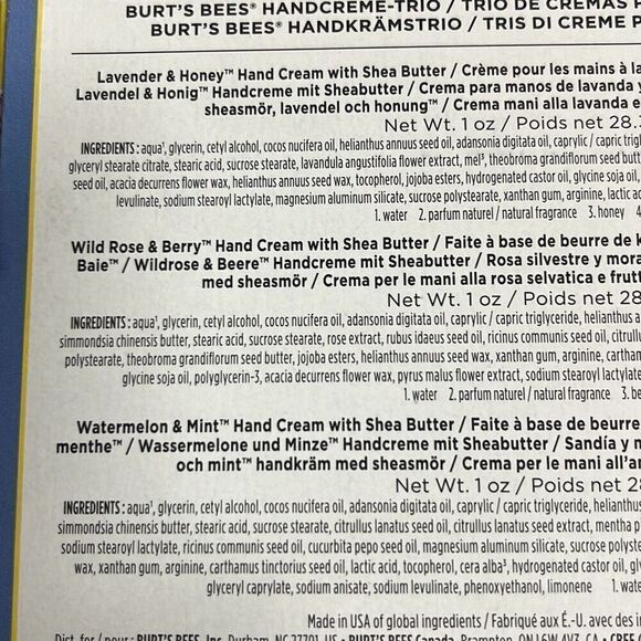 Burt's Bees Hand Cream Lotion x3- 1oz Tubes Trio Botanical Gift Set NEW - Picture 3 of 3